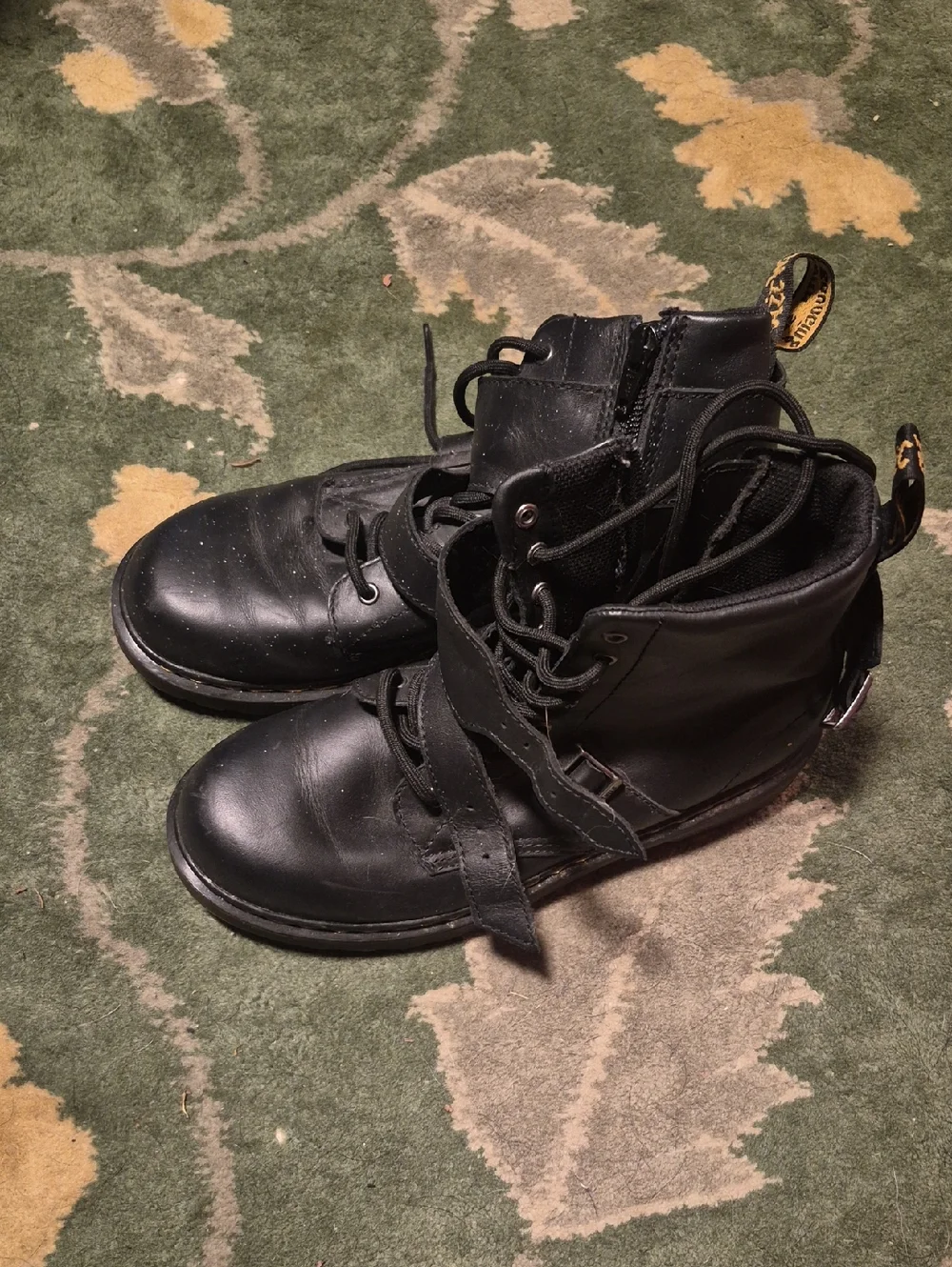 Dr. Martens Black Leather Lace-Up Ankle Boots with Side Zip 1460 Women main image 4